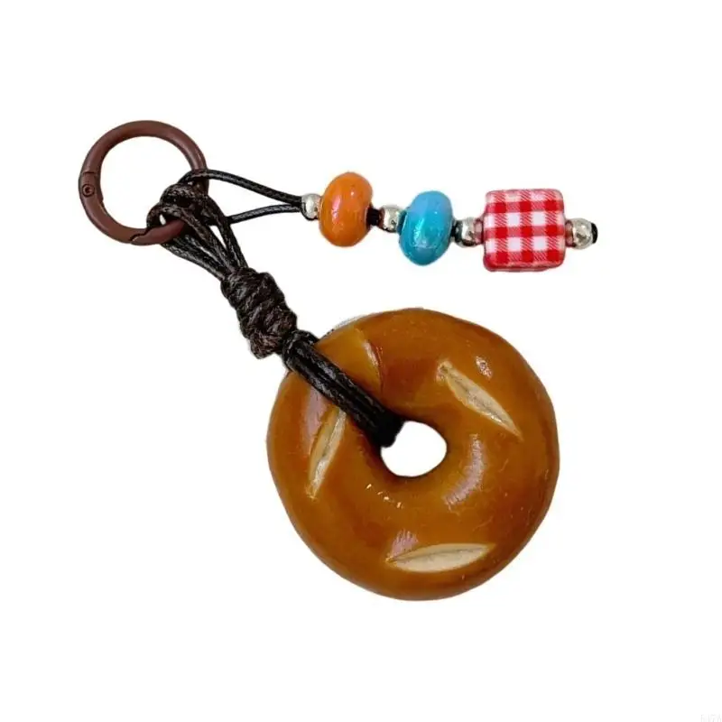 

Creative Chocolate Pretzel Bread Wallet Ornament Bag Pendant for Backpack Decors 547A