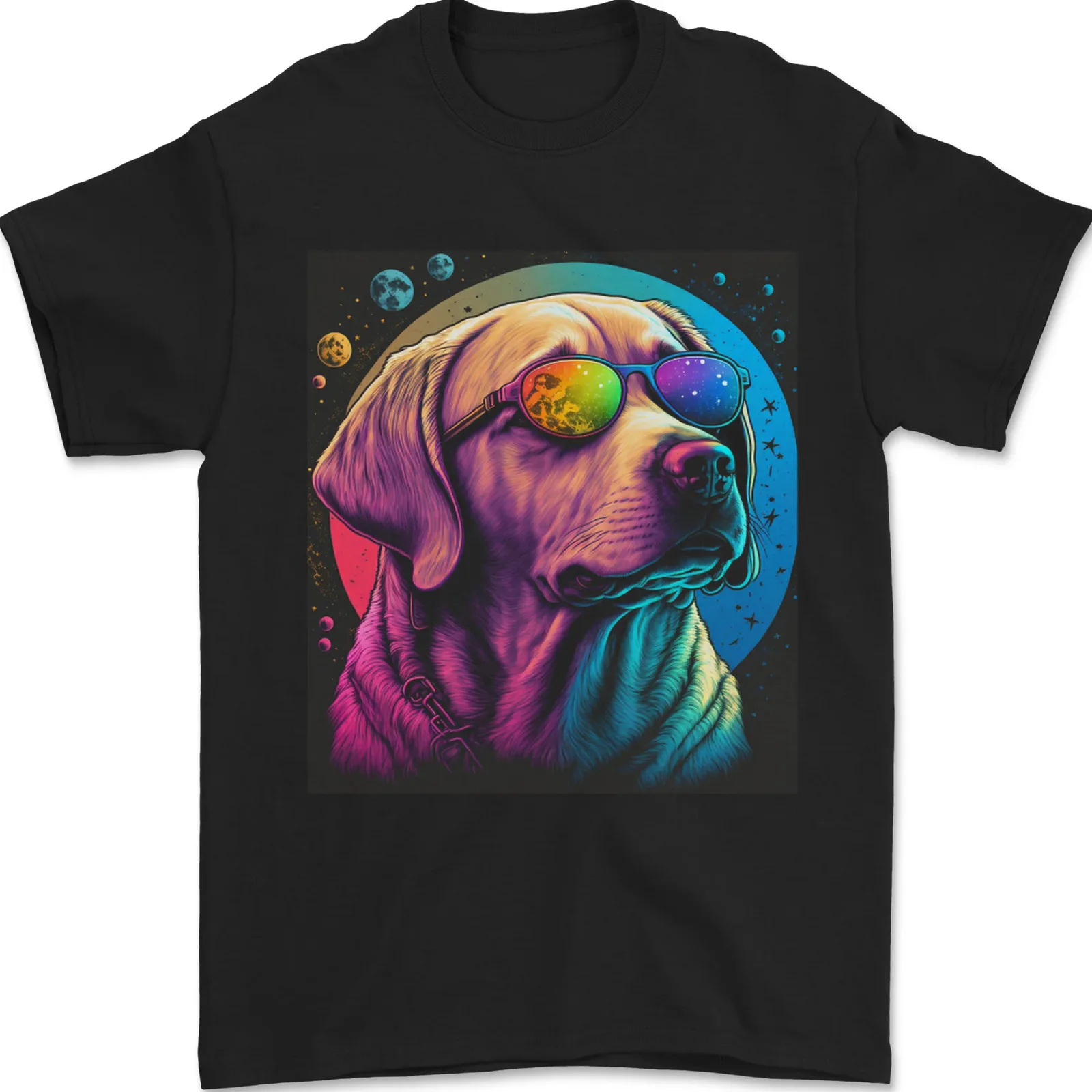 A Cool Golden Retriever With Glasses Dog Mens T-Shirt 100% Cotton