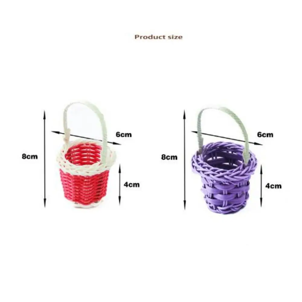 Mini miniatuur poppenhuismand DIY handgemaakte modepoppen Handgeweven mand Handheld wijnstokmand voor BJD-poppen/voor Ob11-poppen