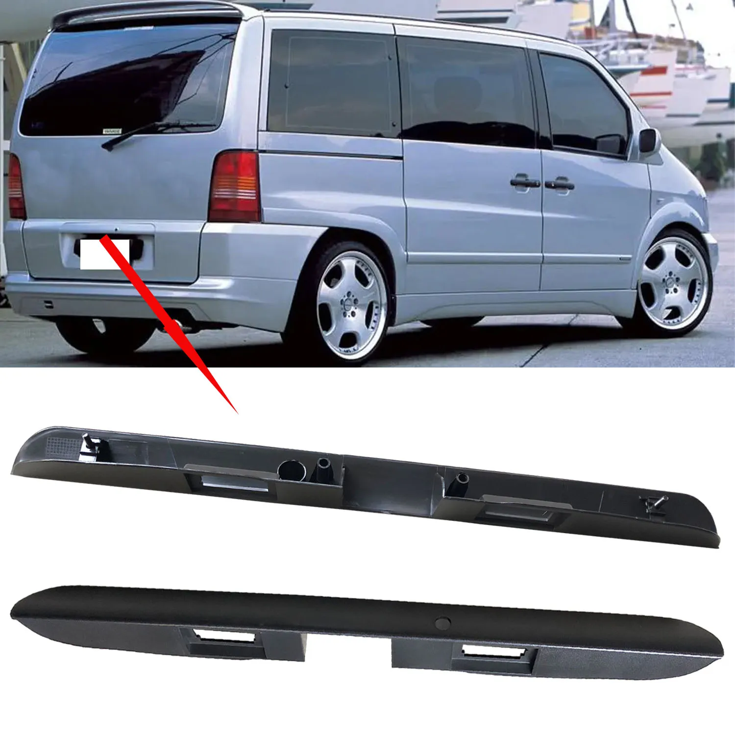 

Rear Trunk Boot Cover Handle Trim Rear License Plate Trim for MERCEDES-BENZ VITO 1996-2003 A6387430830