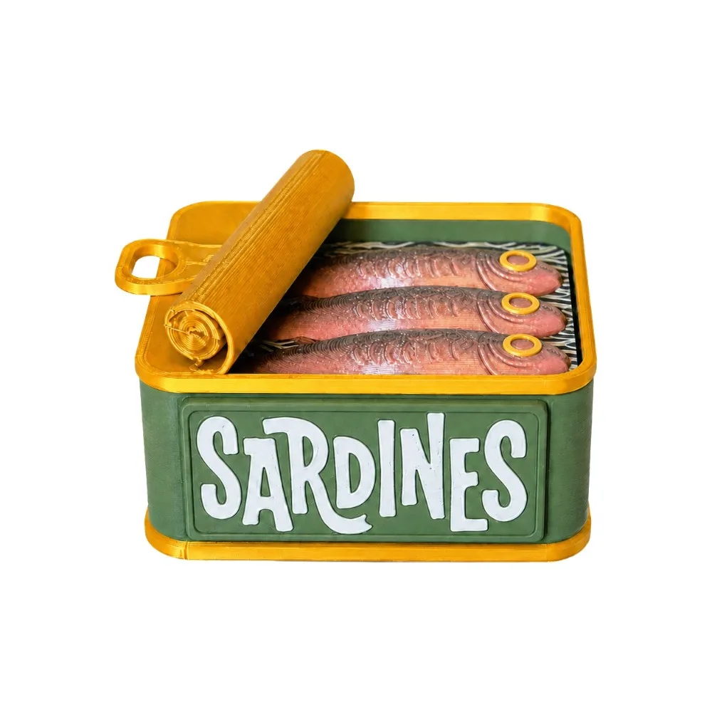 3D Printed Sardine Clicker Press Sound Device Cute Design Simulation Sardine Cookie Puzzle Button Novelty