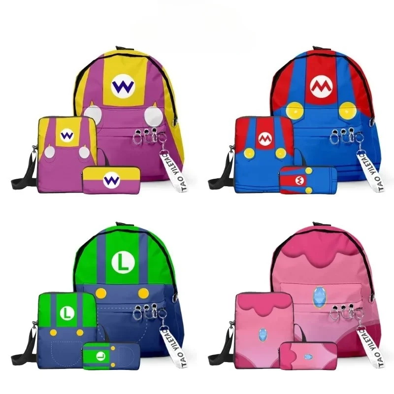 

3pcs/set Marios Backpack Pencil Case Shoulder Bag Set Student Large Capacity Schoolbag Outdoor Leisure Bag Gift