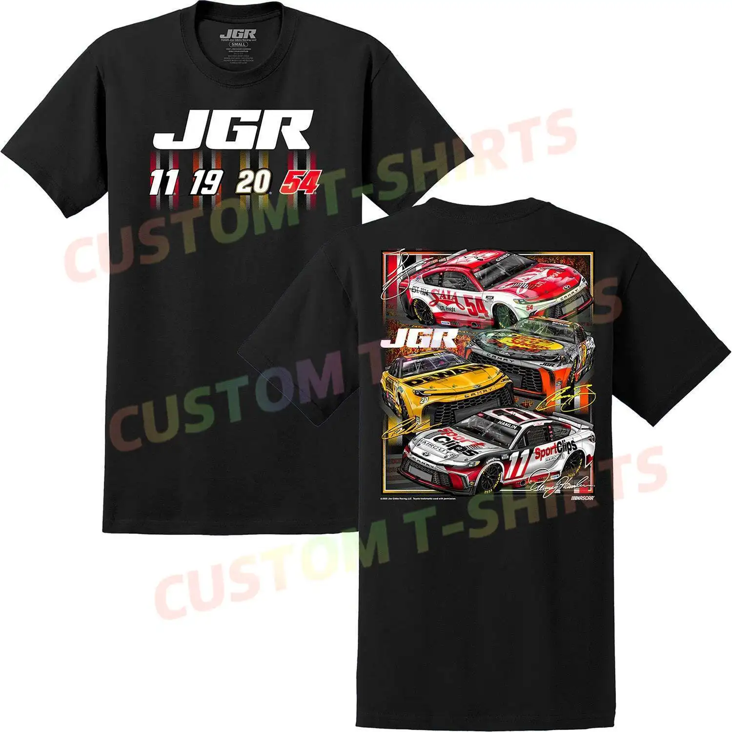 

Joe Gibbs Racing 2025 Cup Series Team 4-Car T-Shirt Graphic Summer Short Sleeves 100% Cotton S-3XL