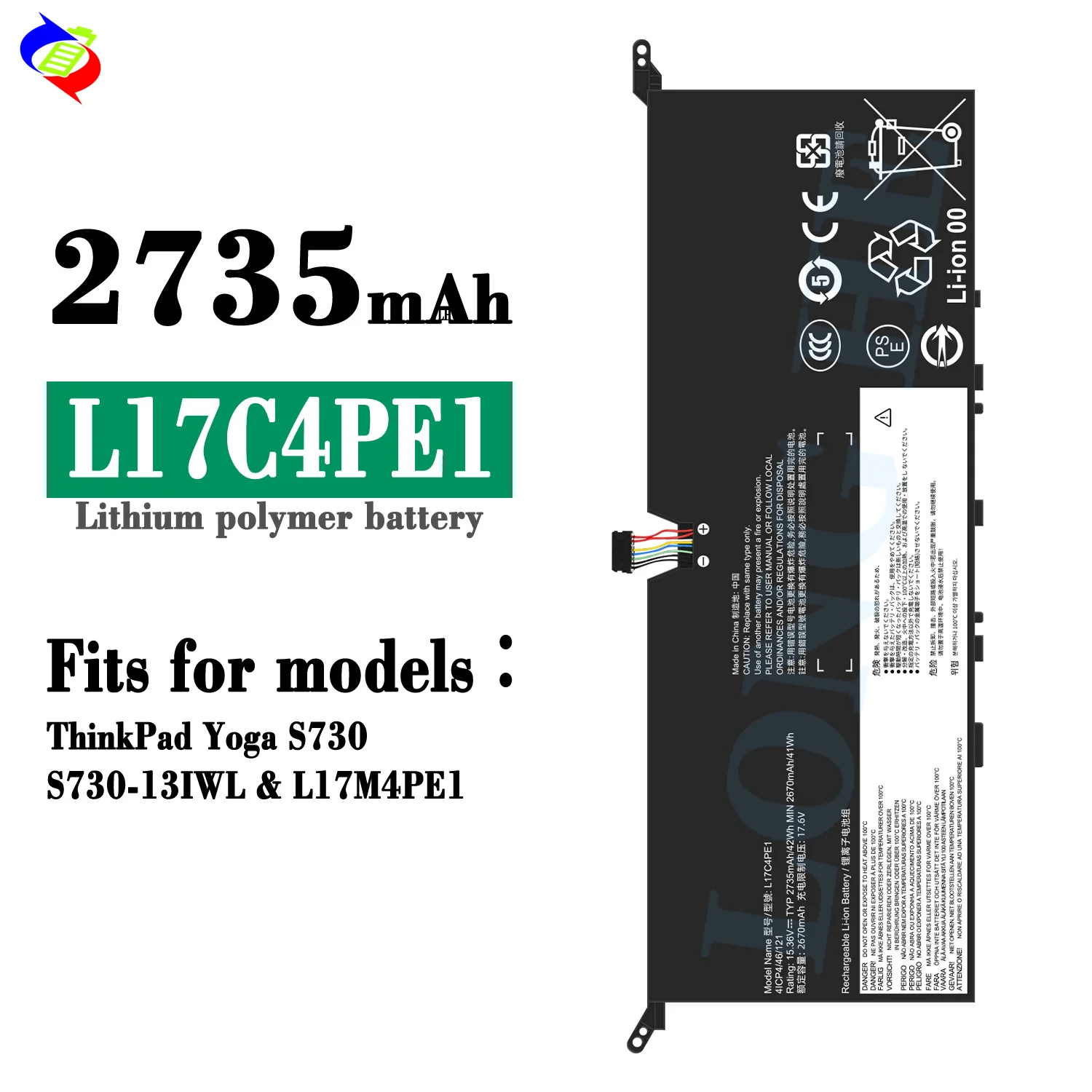 

L17C4PE1 For Lenovo ThinkPad Yoga S730-13IWL Battery L17M4PE1 2735mAh Laptop Replacement Li-Polymer Battery