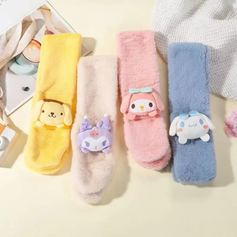 

Kawaii Plush Cinnamoroll Children's Scarf Kuromi My Melody Soft Girls Anime Plushie Thickened Kids Scarves Christmas Cute Gift