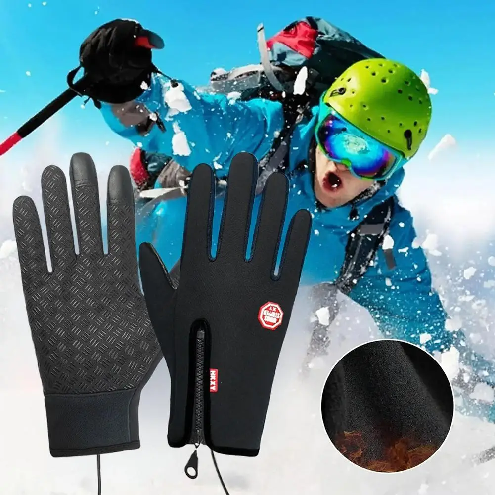 Gants chauffants électriques d'hiver, pour cyclisme en plein air, conduite, écran tactile, antidérapants, pour moto, coupe-vent, résistants au froid, G3Q3