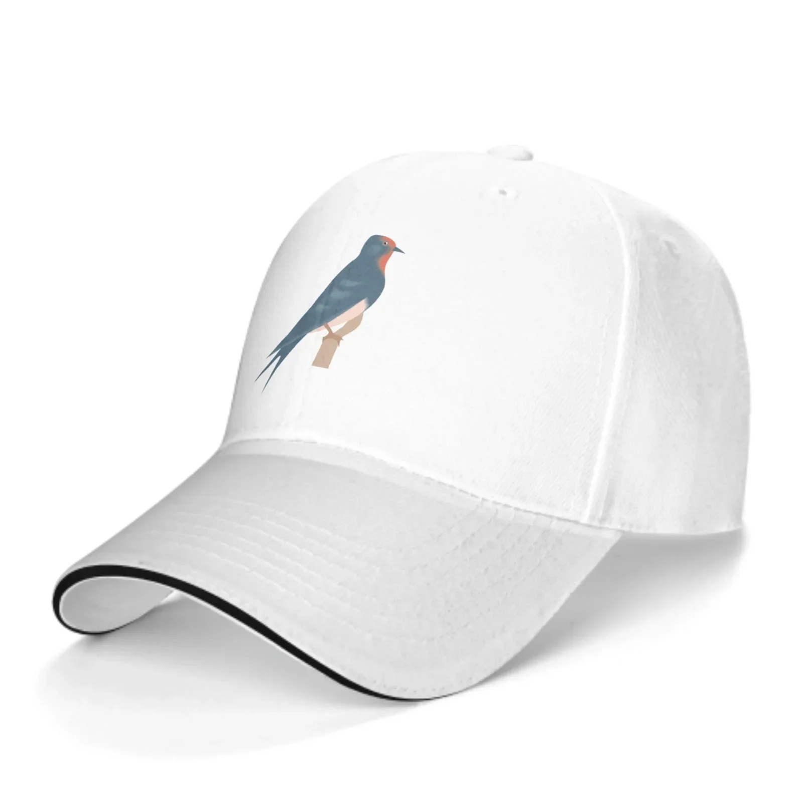 Adjustable Fashion Wild Caps Swallow Print Washed Sandwich Caps Sports Outdoor Baseball Hat