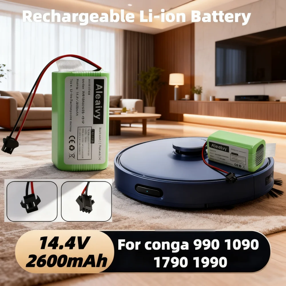 

Replacement Battery, 14.4V 2600mAh Compatible For Conga Excellent 990 1090 1790 1990 For Deebot N79S N79 DN622 Tesvor X500.
