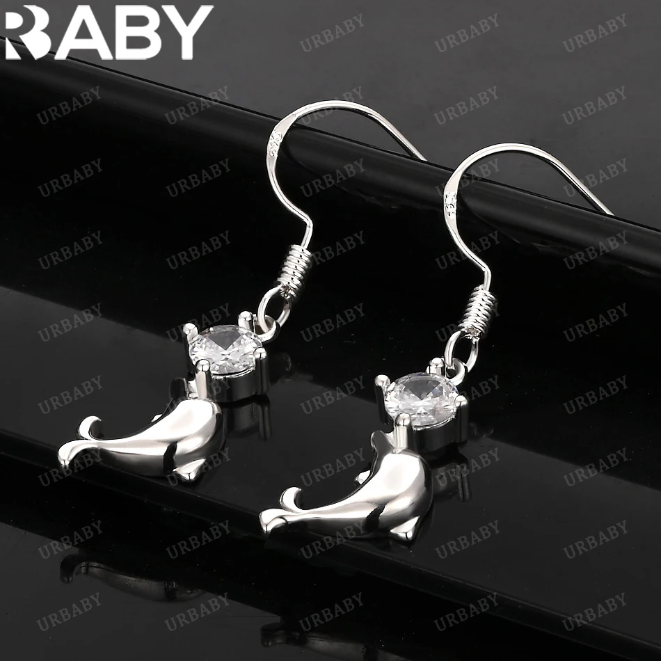 

URBABY 925 Sterling Silver Earrings Dolphin Drop Earrings For Women Jewelry Fashion Party and Daily Wear