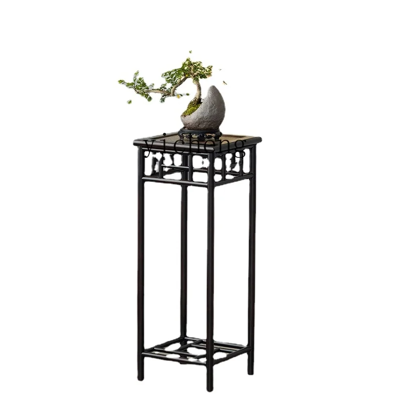 YY Flower Rack Solid Wood Flower New Chinese Retro Jardiniere Hallway Indoor Floor