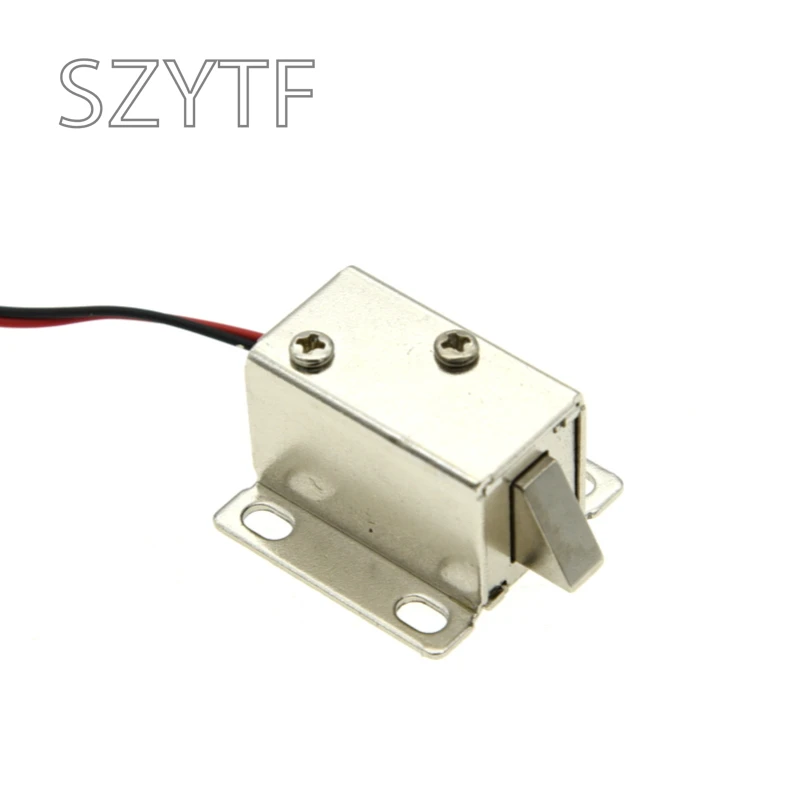 12V DC Mini 2728 Small Solenoid Lock Electromagnetic Electric Control Cabinet Drawer Lock Intelligent Auto Lock Home Improvement