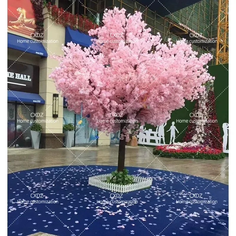 Large simulated cherry blossom tree wishing tree indoor hotel shopping mall living room decoration fake peach blossom tree
