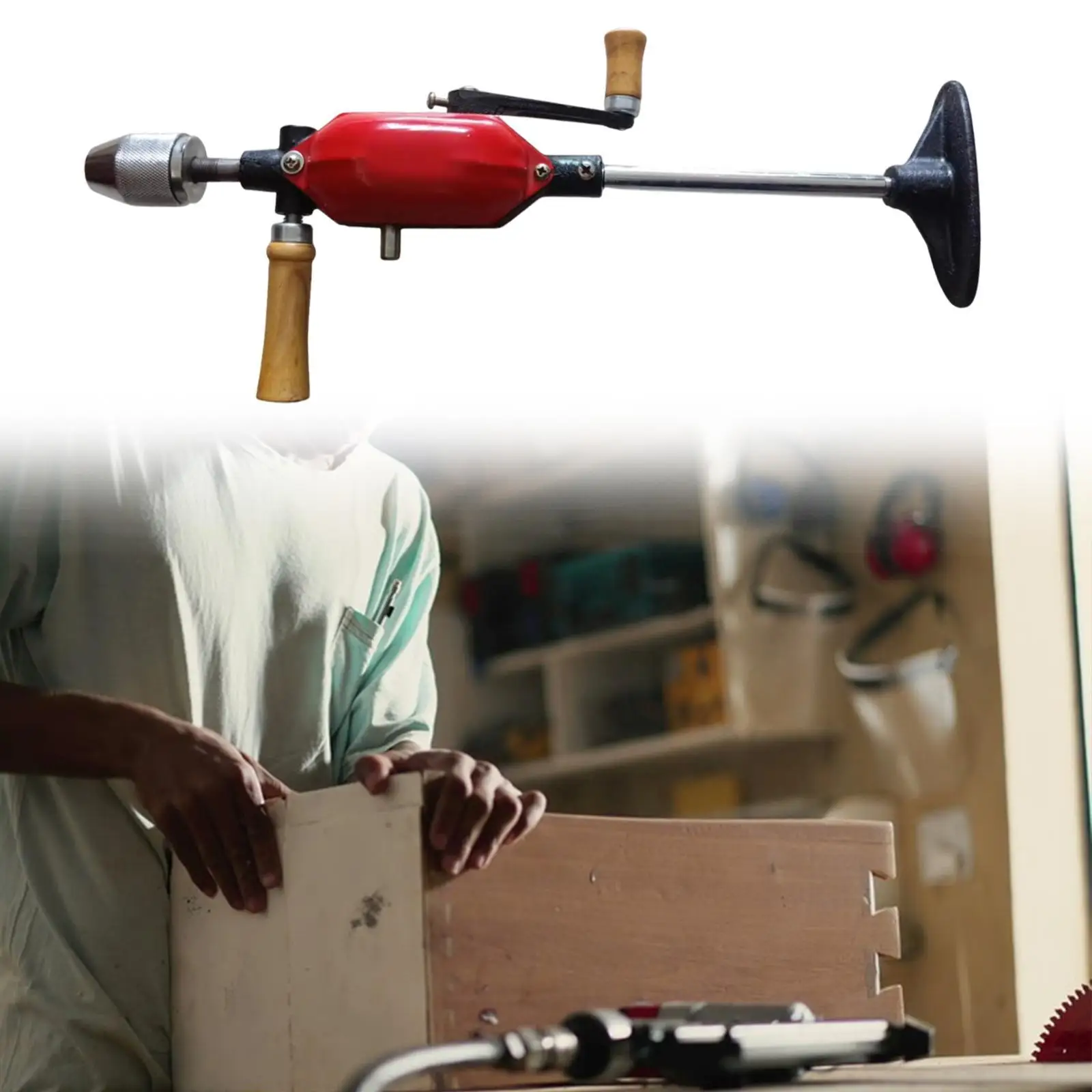 

Hand Drill Comfortable Accessories Carpentry Tool DIY Easy to Use Hand Crank Tapping Machine Hand Tool Manual Hand Crank Drill