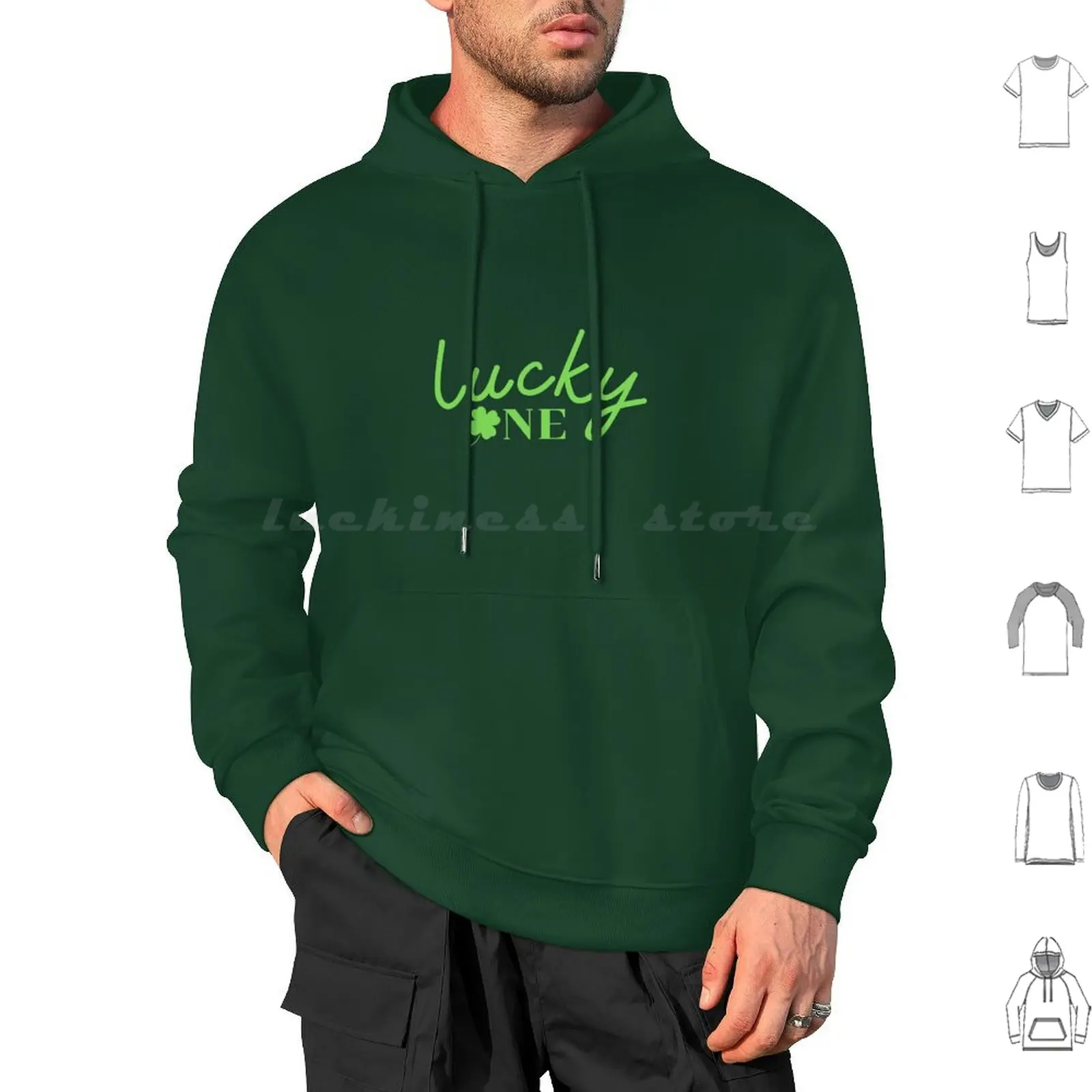 Día Lucky One Sudaderas con capucha Manga larga Día de San Patty Día de la S Día de las mujeres Hombres Shamrock Vintage Día Verde Shenanigans Irlanda