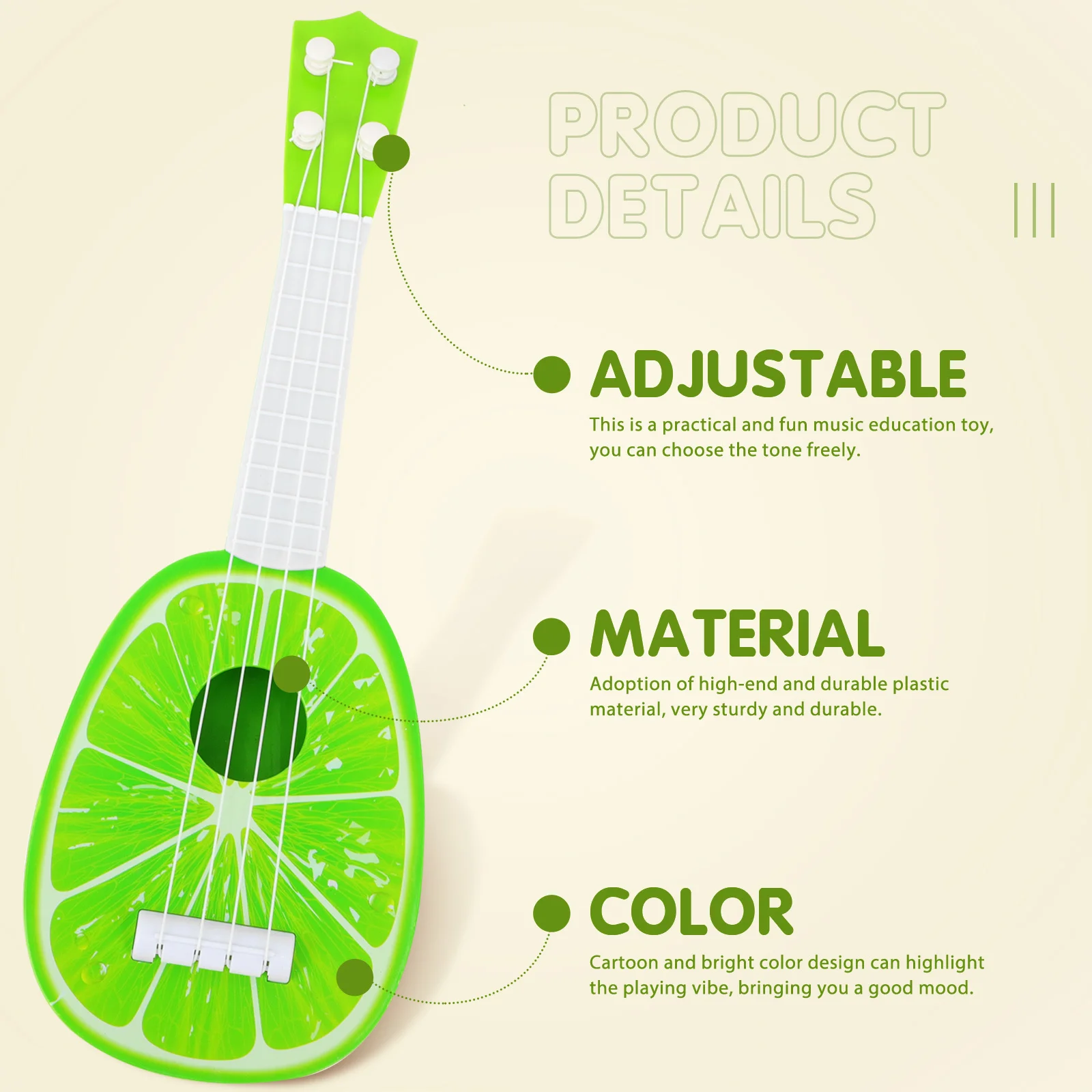 الأطفال الغيتار الآمن البلاستيك اللون محاكاة التعلم المبكر آلة القيثارة الموسيقية الصغيرة للعب الأطفال #4