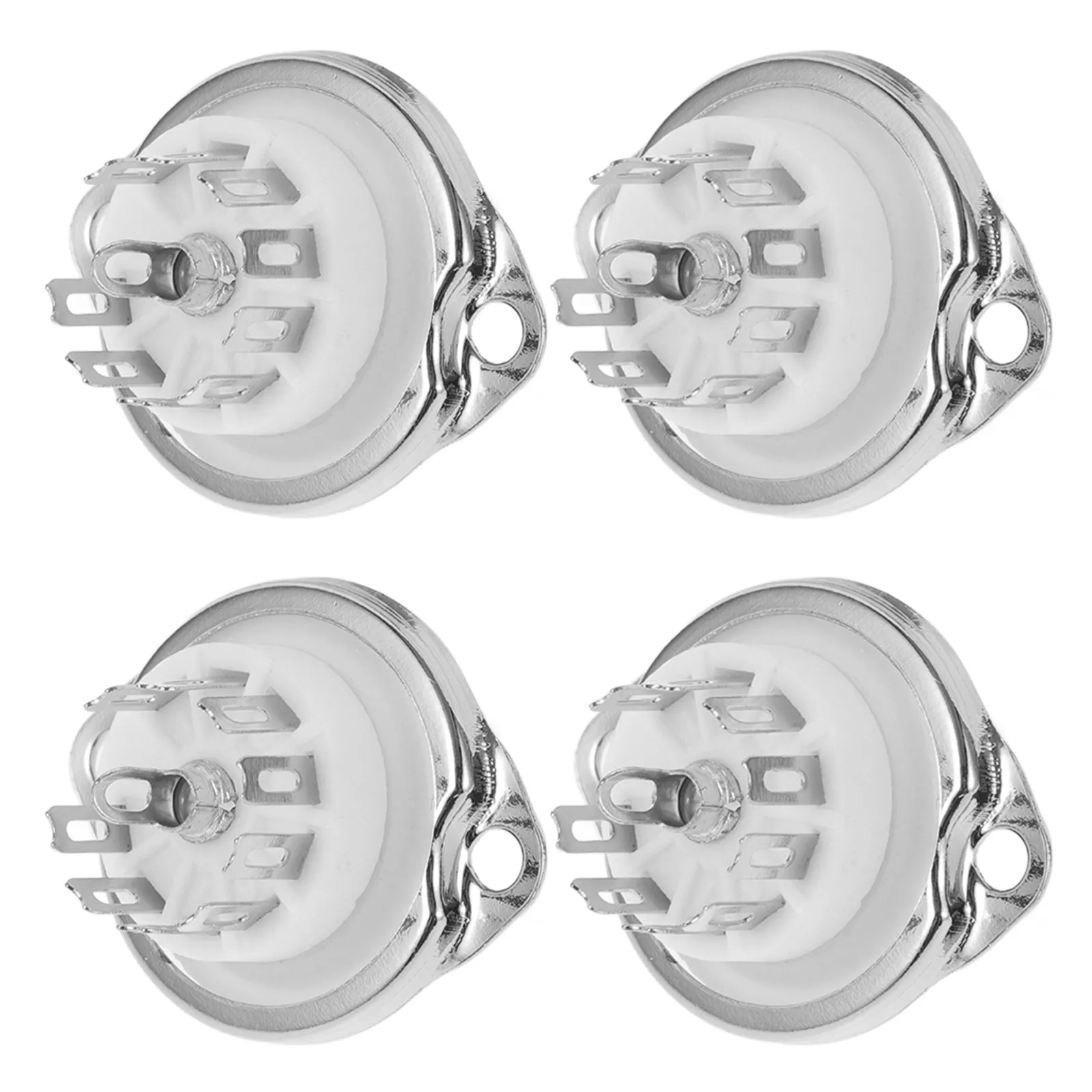 4Pcs 9-Pin Ceramic Tube Socket Plated Conductivity Vacuum Tube Amplifier Audio Equipment Replacement Part Sturdy Amplifier