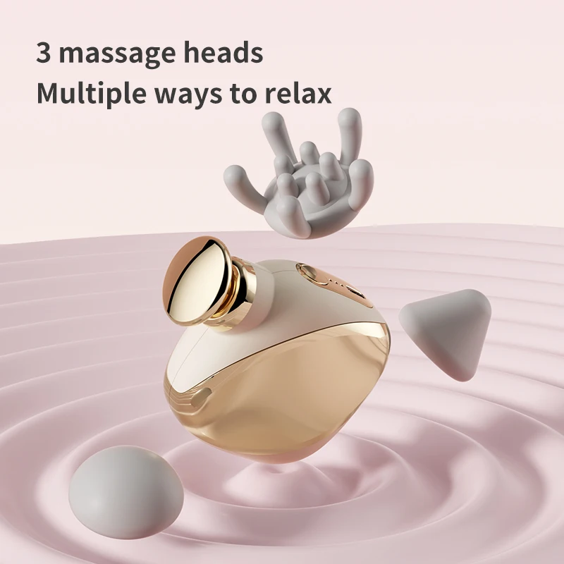 Mini Massage Gun High Power Portable Deep Tissue Impact Full Body Muscle Relaxation 4 Heads Pocket Size Suitable for Travel