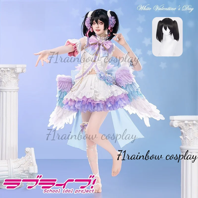 Nico Yazawa Cosplay Lovelive White Valentine's Day Nico Yazawa Cosplay Costumes Christmas Uniforms Sets Wig Dress Anime Cosplay