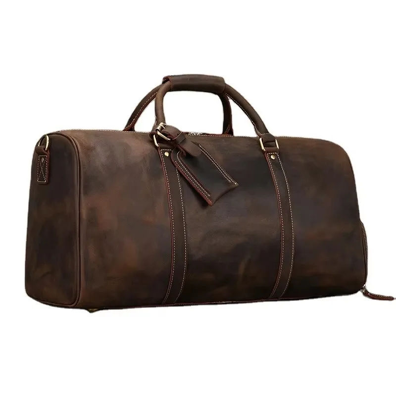 Fashion Retro Leather Waterproof Lightweight Large Capacity Travel Suitcase Men's Luggage Bag Tote Bag Brand Designer