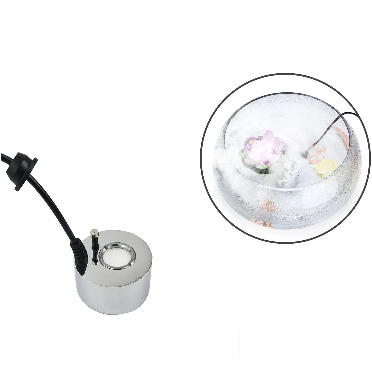 AEE2-Mist Maker Fogger Ultrasonic Humidifier 2Pcs Atomizing Heads Water Fountain Pond Fog Atomizer Air Humidifier US Plug