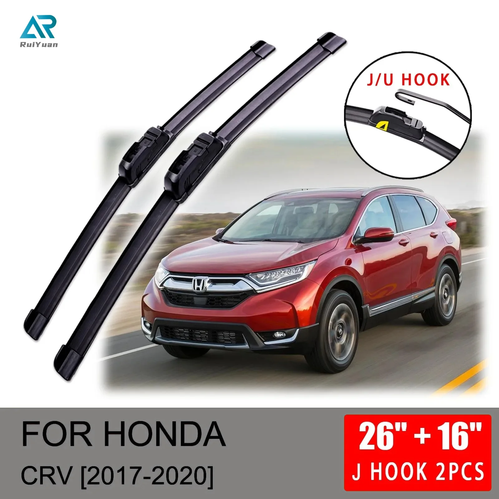 

For Honda CR-V CRV RW1 RW2 RW3 RW4 RW5 RW6 2017 2018 2019 2020 Front Wiper Blades Brushes Cutter Accessories U J Hook