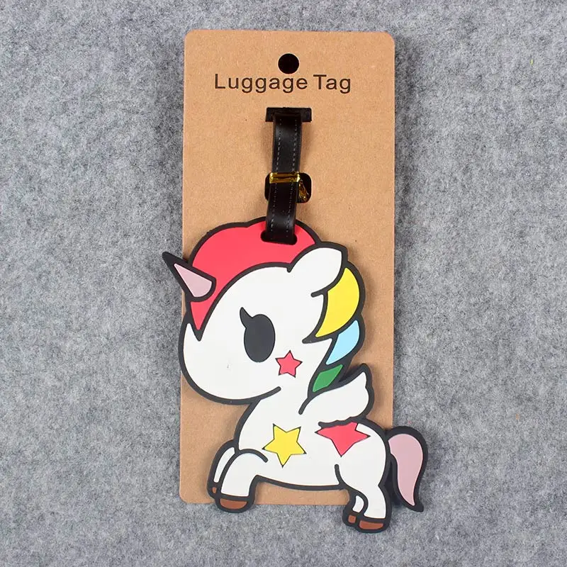 Newest Travel Accessories Luggage Tag Creative Unicorn Suitcase Fashion Style Silica Gel Portable Travel Label  ID Addres Holder