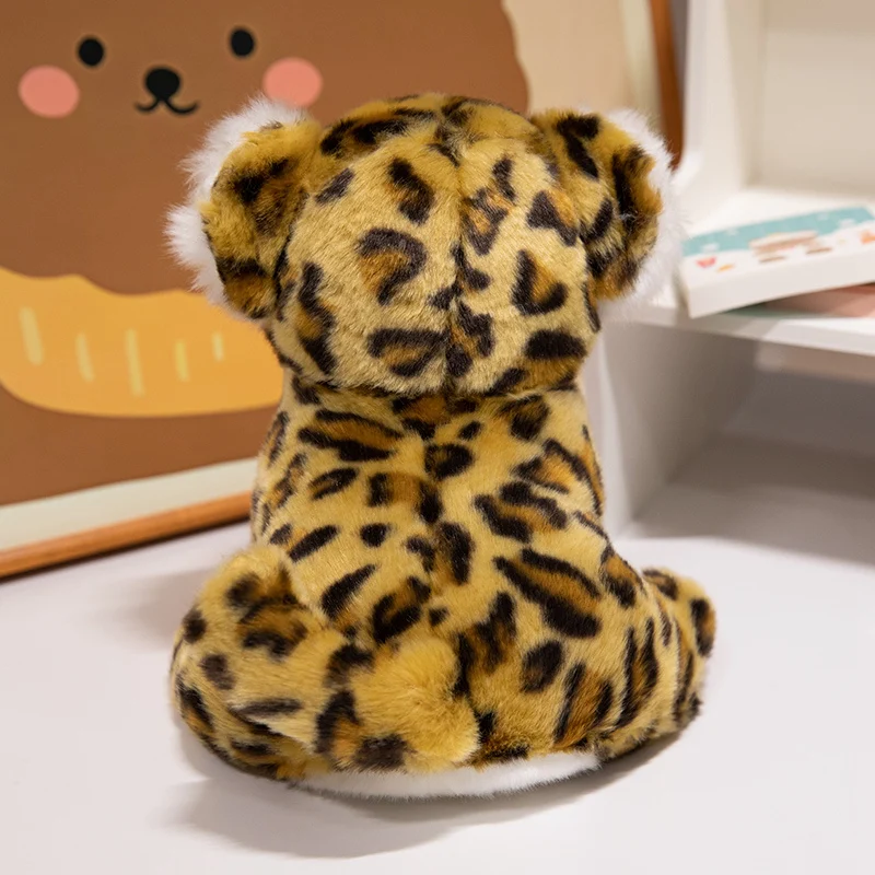 Bonito simulado leopardo plushie kawaii animal brinquedos de pelúcia boneca macia sofá travesseiro decoração do quarto para o aniversário do miúdo presentes natal