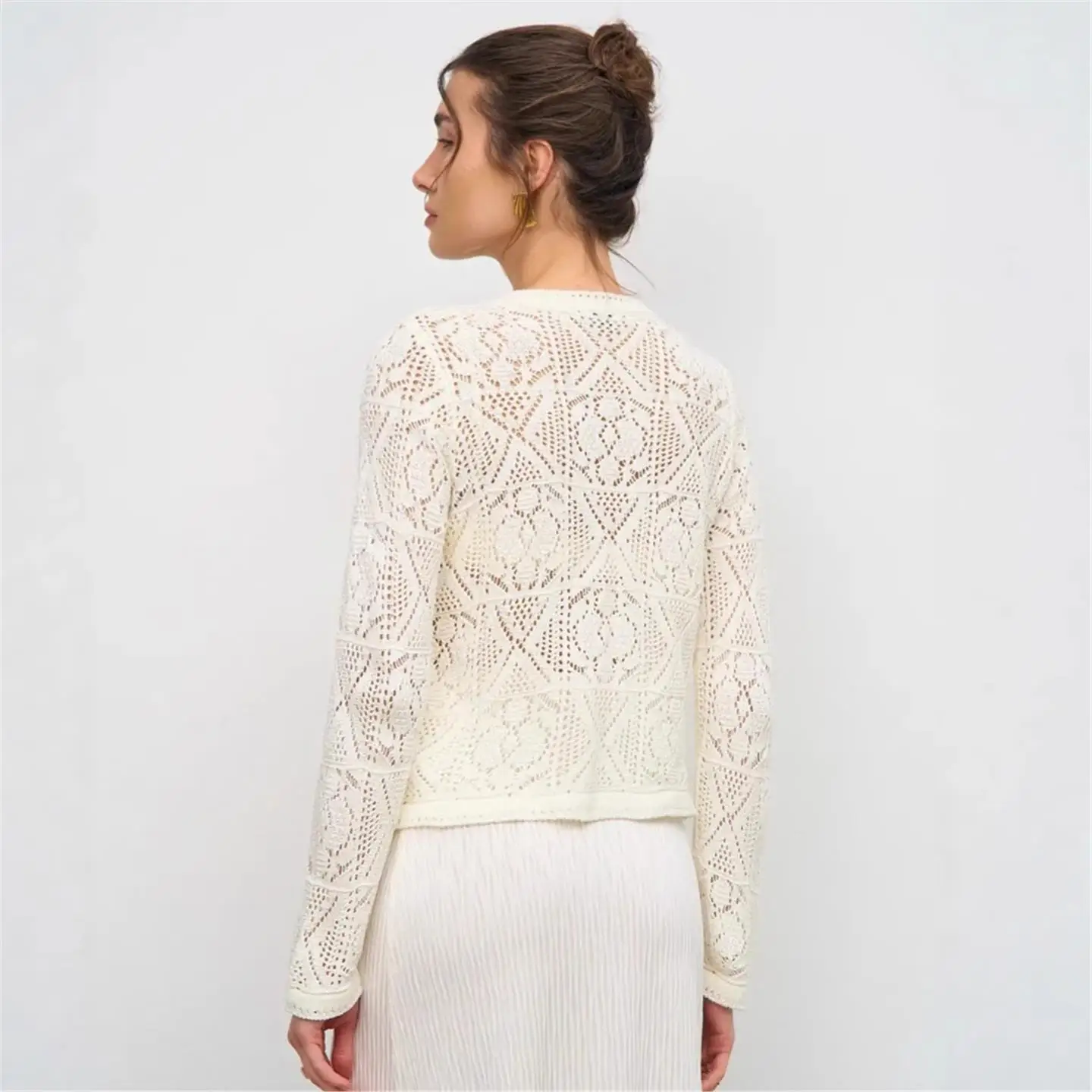 Cardigan estivo lavorato a maglia con bottoni Ultra-sottile lungo Sve Color da donna Faion Pure E-Commerce Ss