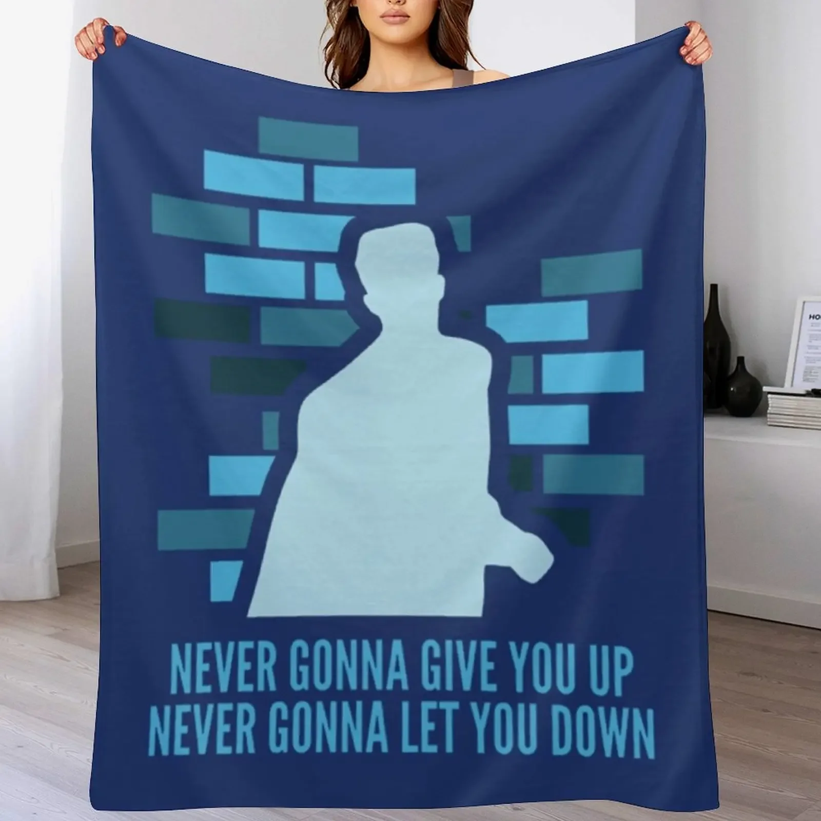 Never Gonna Give You Up Throw Blanket Picnic Multi-Purpose Blankets