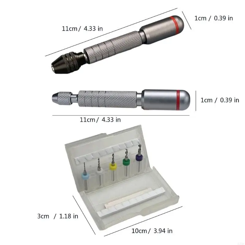 Decompression Hand Drill Double Bearing Metal Round Tail Steel Drill Bit for Assembly Model Hobby AssemblyMaking