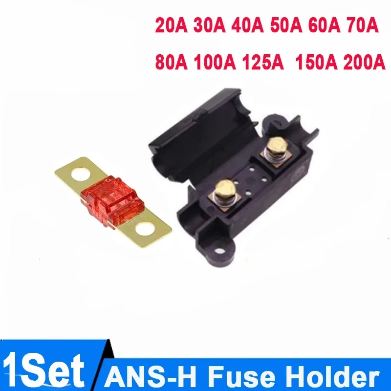 1Set ANS-H 1-Way Midi Fuse Holder ANS-8 20A 50A 70A 80A 100A 120A 150A 200A Safety Plate Base Car Carrier Fuse Box Bolt Type