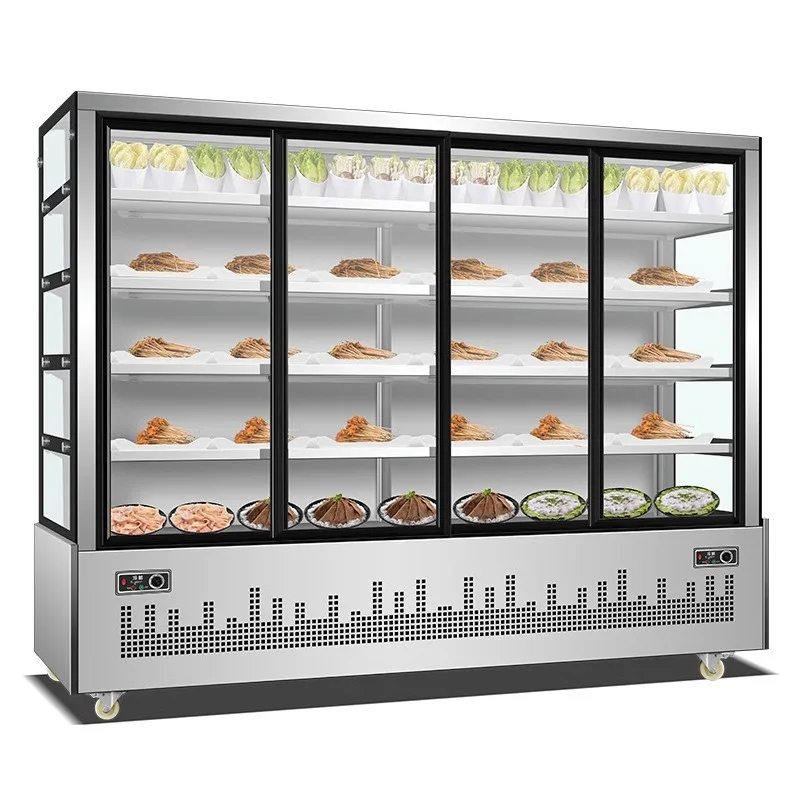 Commercial large-capacity, Malatang fried skewers freezer, hot pot restaurant self-service ordering cabinet