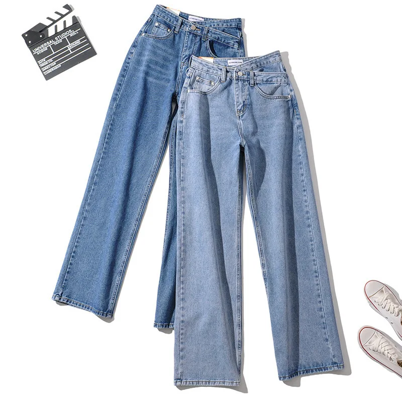 

Прямые джинсы, джинсовые джинсы полной длины, женские свободные джинсы с высокой талией, потертые однотонные летние карманы, винтажные потертые джинсы на молнии