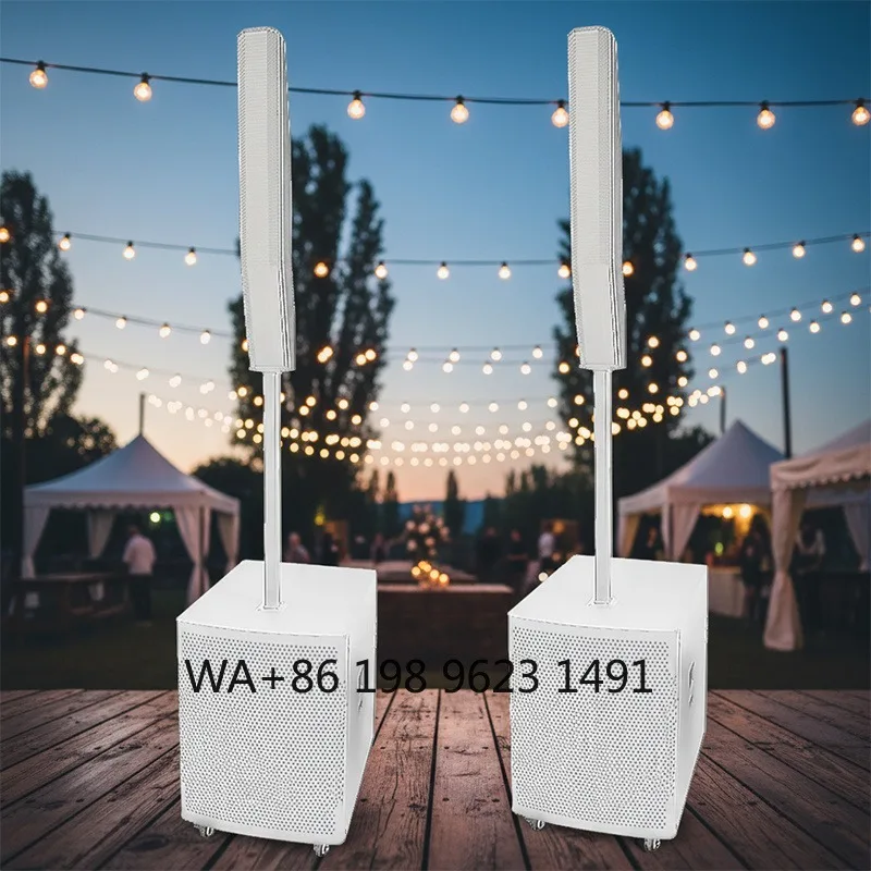 

15 Inch Active Array Column Speaker DSP White Waterproof PA System for Indoor Outdoor DJ Stage