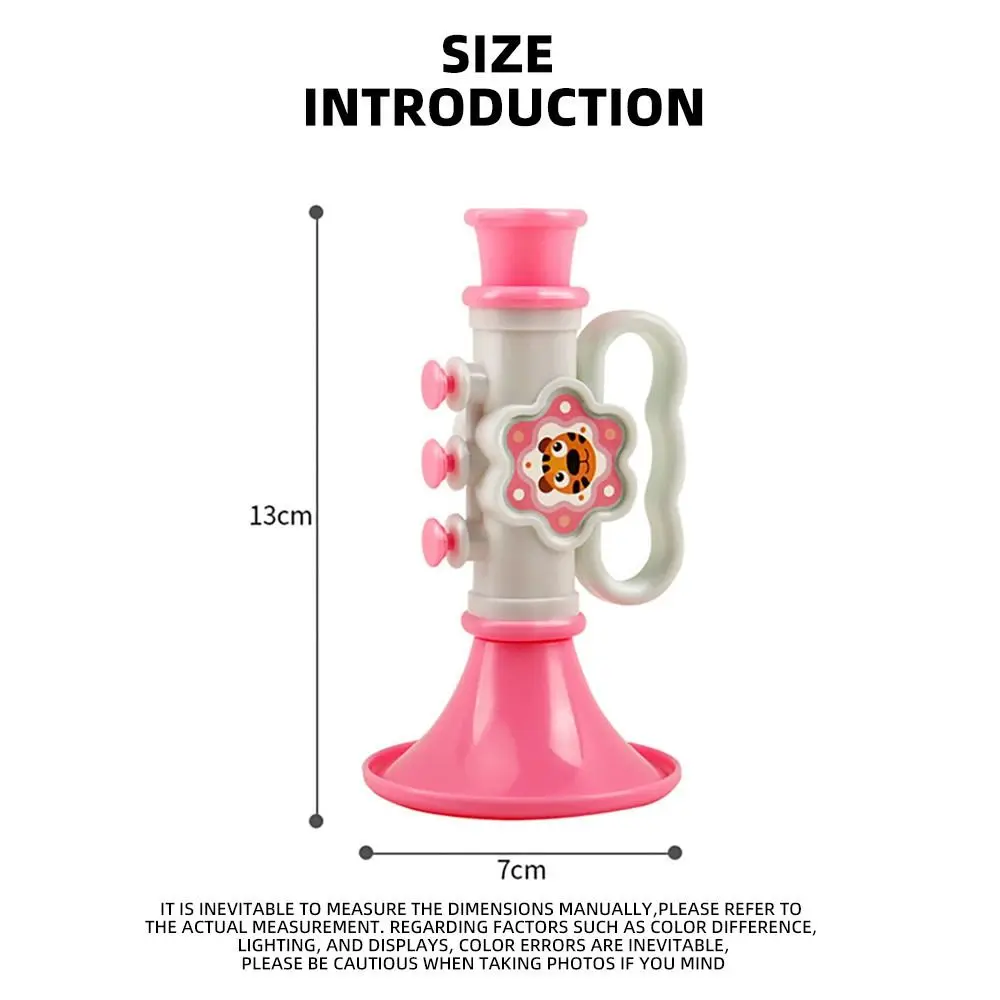 Early Learning Mini Blowing Trumpet With Hanging Rope Speech Enhancement Horn Toys Cartoon Musical Instrument Trumpet Toy Gift