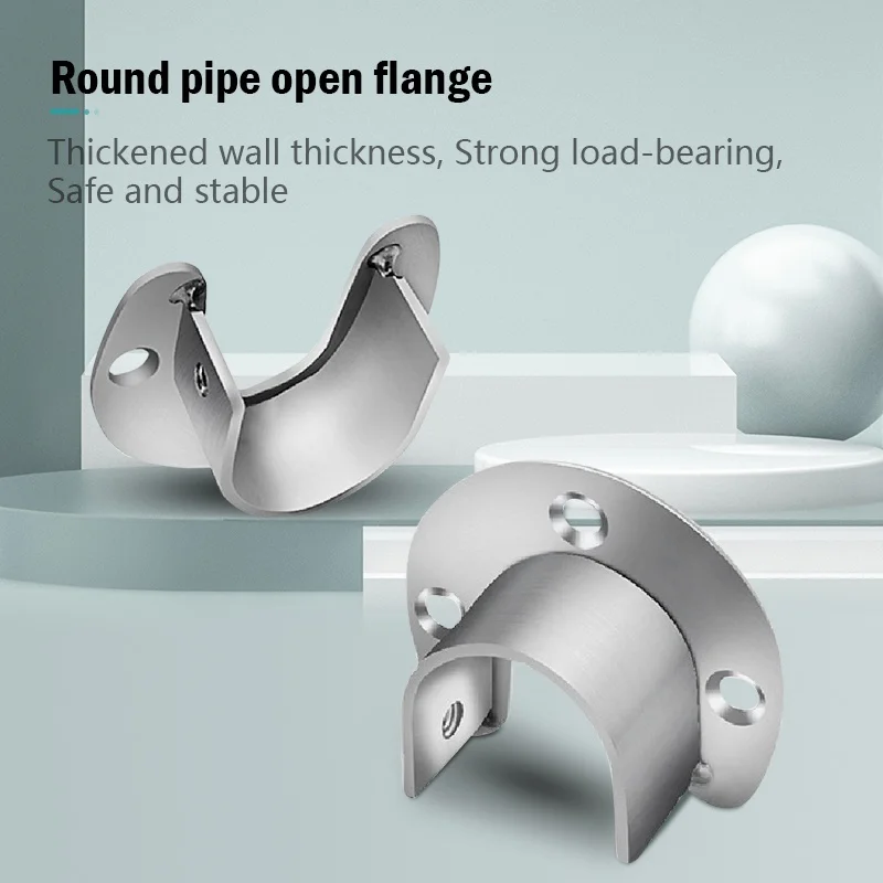 25/32mm Wardrobe Bracket Heavy Duty Stainless Steel Rod Socket Round Tube Holder Closet End Support  Bathroom Towel Tube Holder