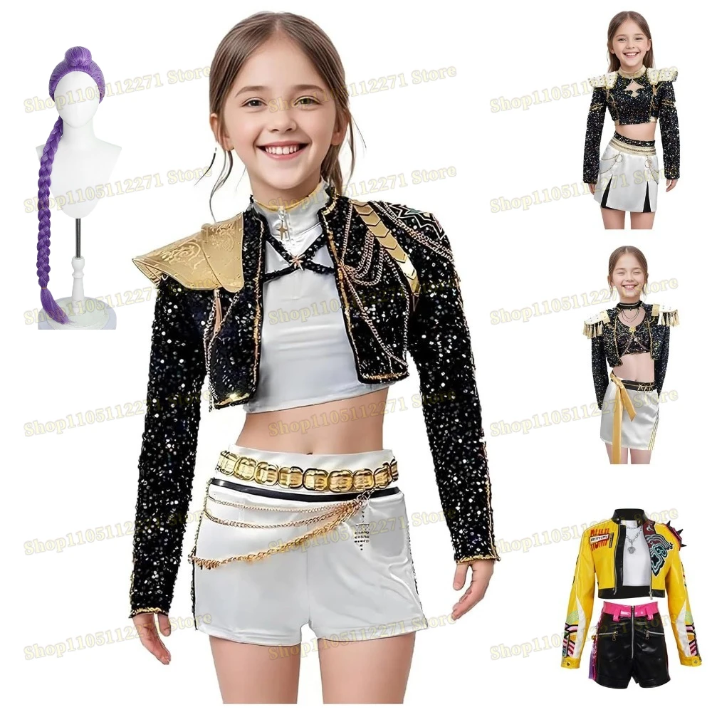 

Girls Kpop Demon Hunter Cosplay Rumi Zoey Mira Costume Trendy Anime Cosplays 2026 Singer Party Halloween Outfits Birthday Gift