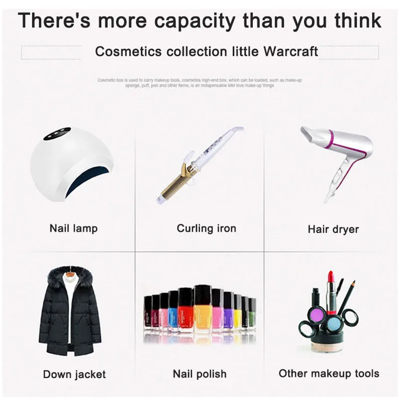 

4 Layers Pull Rod Toolbox Portable Cosmetics Organizer Removable Makeup Box With Universal Wheel Large Capacity Nail Art Storage