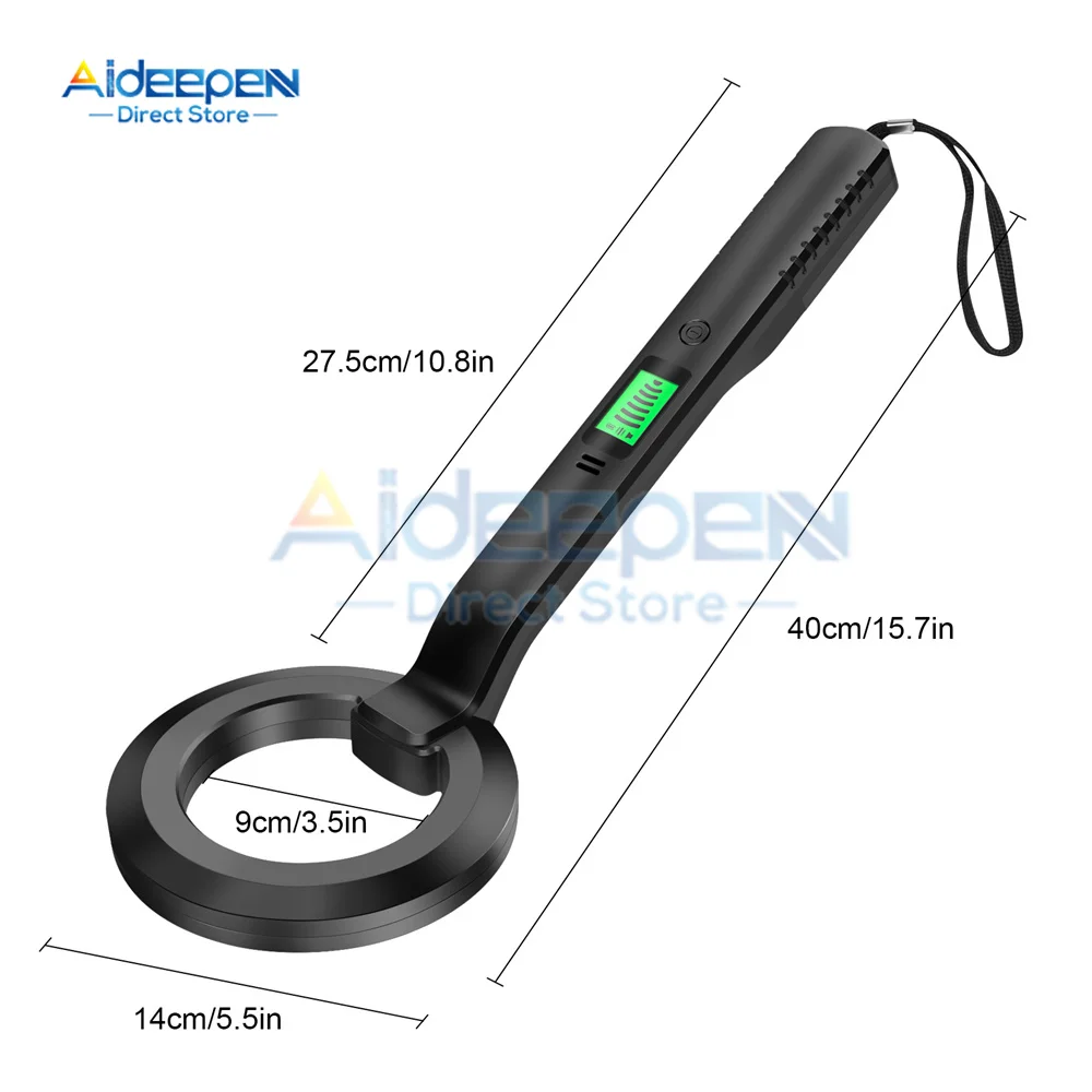 LCD Professional Metal Detector Handheld Pinpointer Alarm High Sensitivity Scanner Security Checker Gold Finder Digger 3 Modes