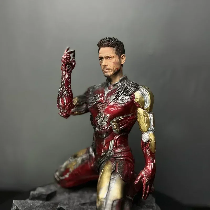 Iron Man Mk85 Anime Figure Avengers Endgame Gk Snap One's Fingers Iron Man  Kneeling Position Model Surprise Toys Christmas Gift