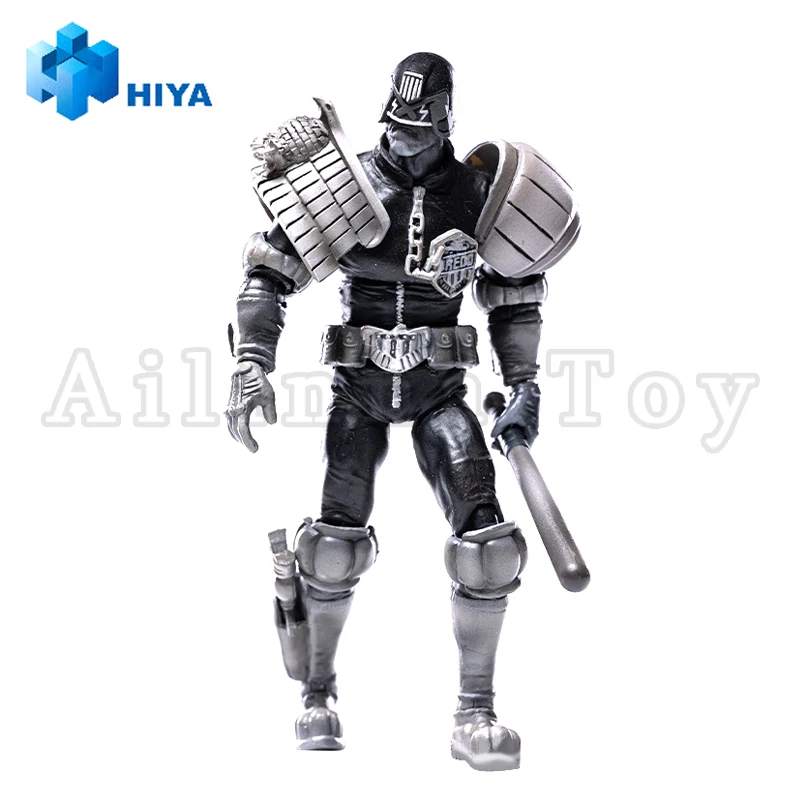 HIYA 1/18 4inch Action Figure Exquisite Mini Series Judge Dredd Black & White Anime For Gift