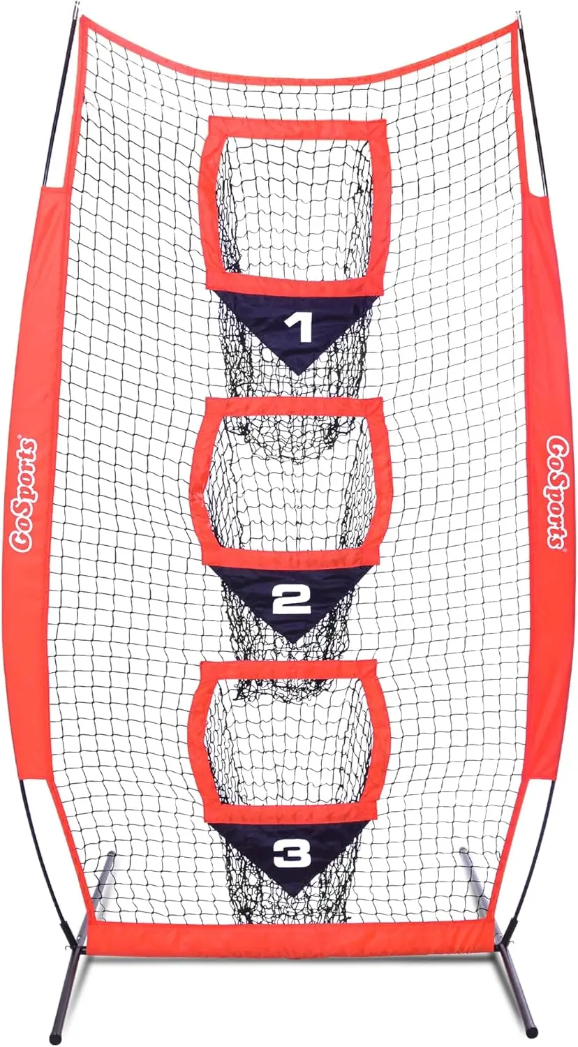 8x4 ft Football Throwing Target Net for Practice, Black or Red Color Options