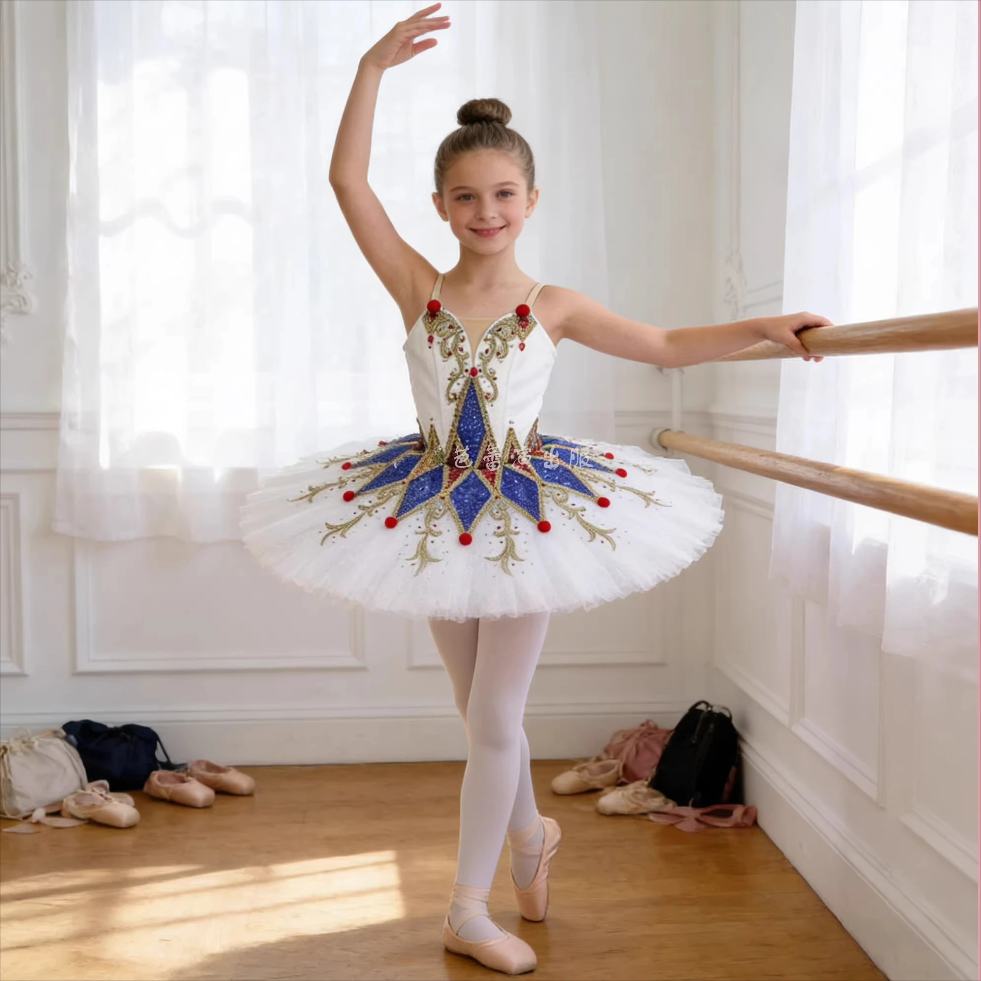 Children's professional tutu Girls Variation Fluffy TUTU Skirt Million Clown Performance Costume Baller Dress