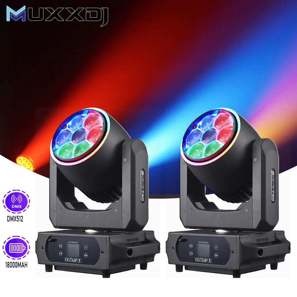 

Светодиодный прожектор MUXXDJ Mini 7x40W Bee Eye RGB с эффектом Beam Wash, управление DMX512, для вечеринок, дискотек, клубов, свадеб