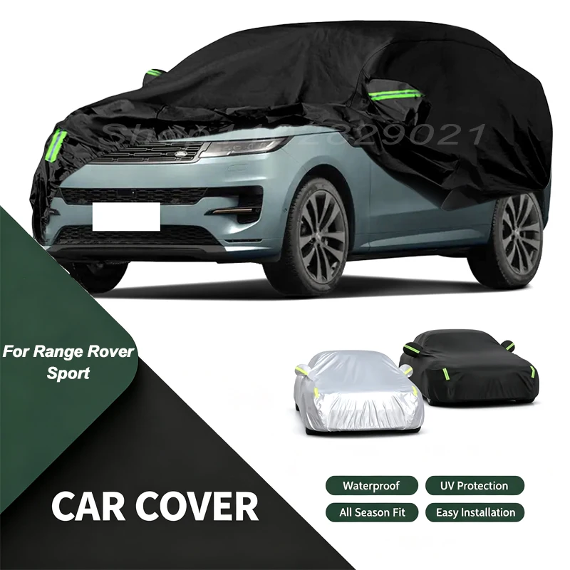 Full Car Cover For Land Rover Range Rover Sport All Weather Outdoor Snow Sun UV Dustproof with Reflective Strips Wind Straps