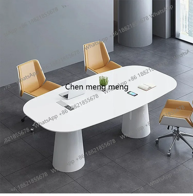 D80 Modern White Negotiation Training Conference Table Desk Luxury Meeting Tables Conference Room Office Furniture - view 4