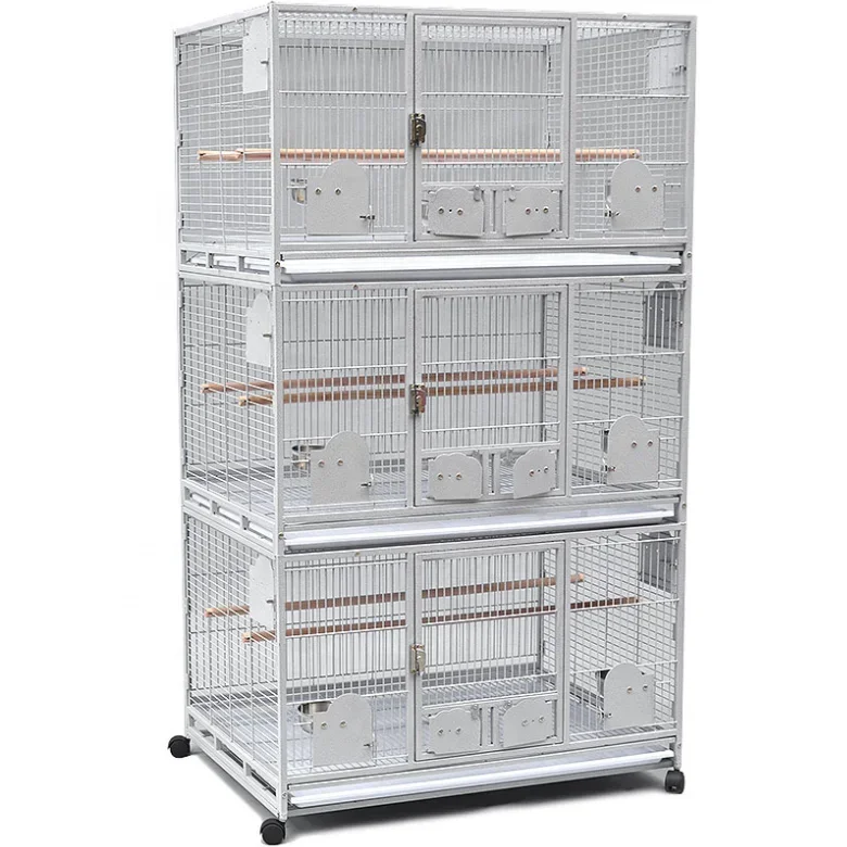 Wrought Iron Bird Cage With Rolling Stand For Parrots Conure Lovebird Cockatiel Pigeon Cages That Can Be Stacked