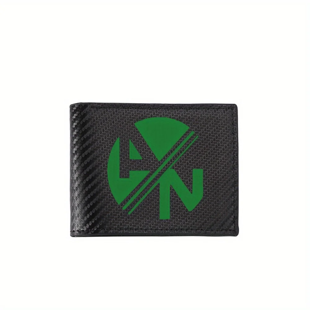 Green letters with diagonal stripes Men's Wallets Simple Business Modern Stylish Printing Design Gifts For Father Boyfriend Chri