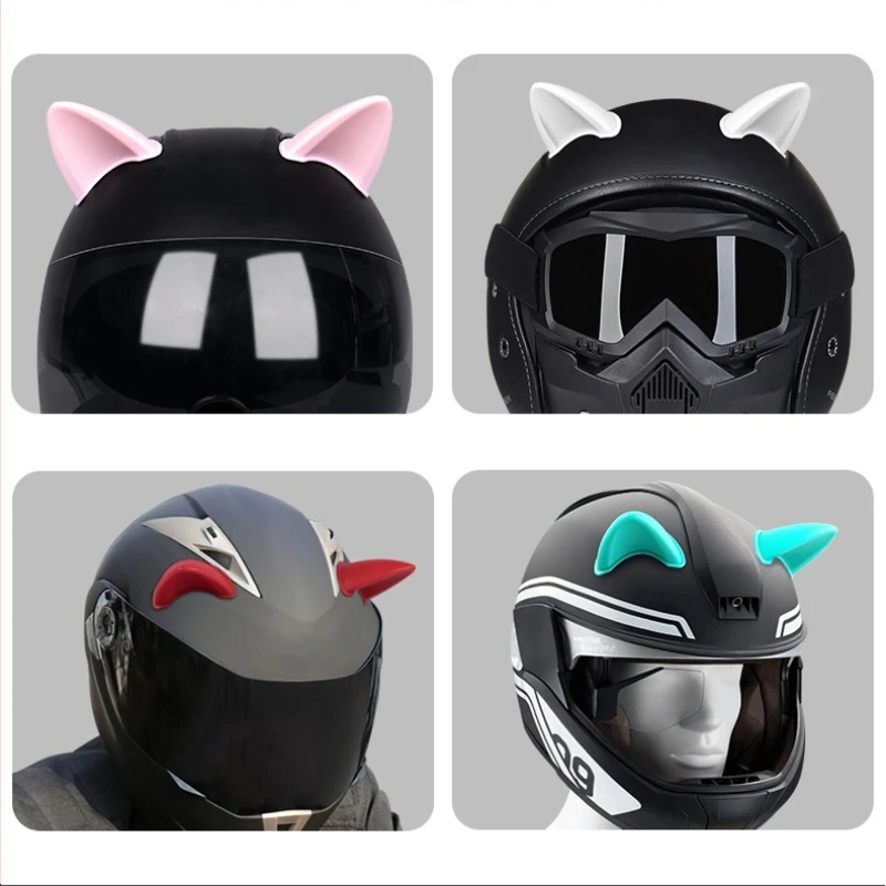 Cute 3D Cat Ears Helmet Decoration Universal Motorcycle Electric Car Helmet Styling Stickers Cycling Helmet Decor Accessories