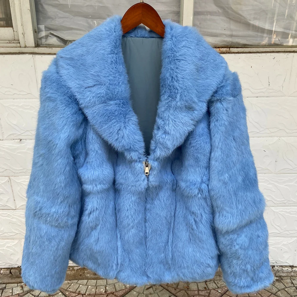 Fancy Rani Real Rabbit Fur Coat Women Winter Jacket Natural Leather And Fur Promotion Clothing Female On Offer With 2023